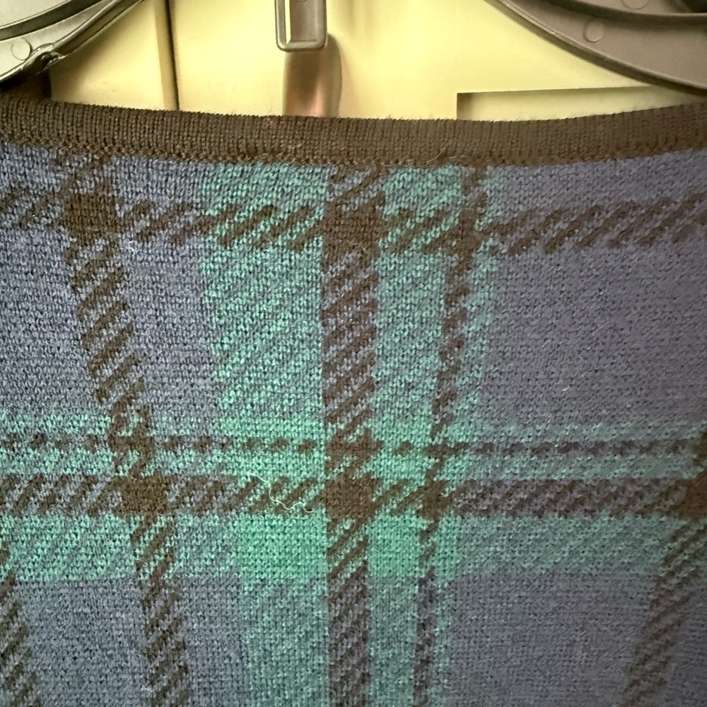 EUC Talbots Blue & Green Plaid Open Front Cardigan SZ XL - Picture 4 of 11
